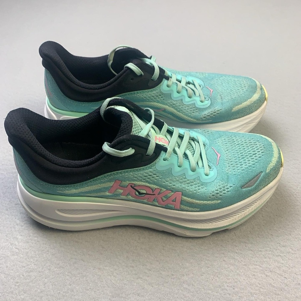 Hoka One One Bondi 9 Shoes Womens Size 11 Green Running Sneakers Cushioned